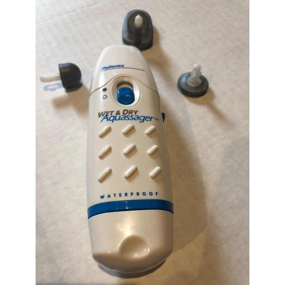 Pollenex Wet & Dry Aquassager 3 Attachments 1992 Model WM110 Portable Massager